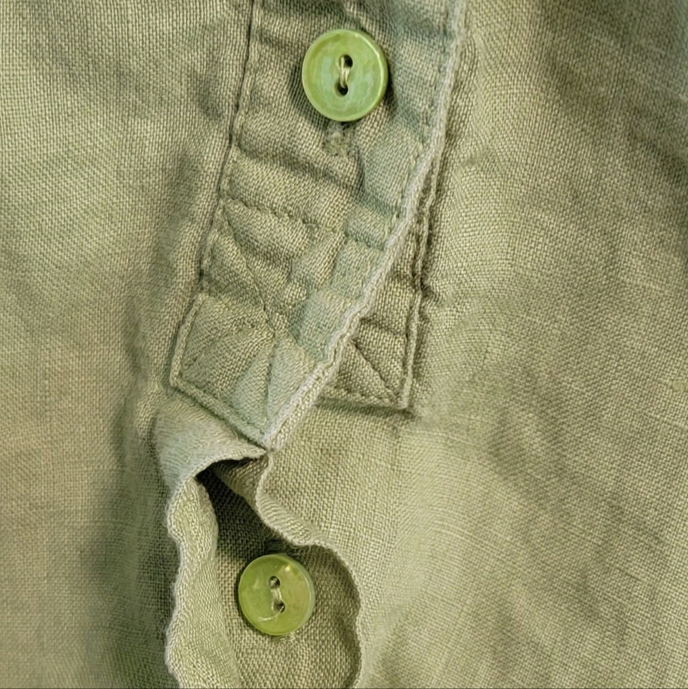 M Eileen Fisher Irish Linen Boxy Oversized Button Tunic Cottage Goblin Boho L XL - Picture 3 of 6